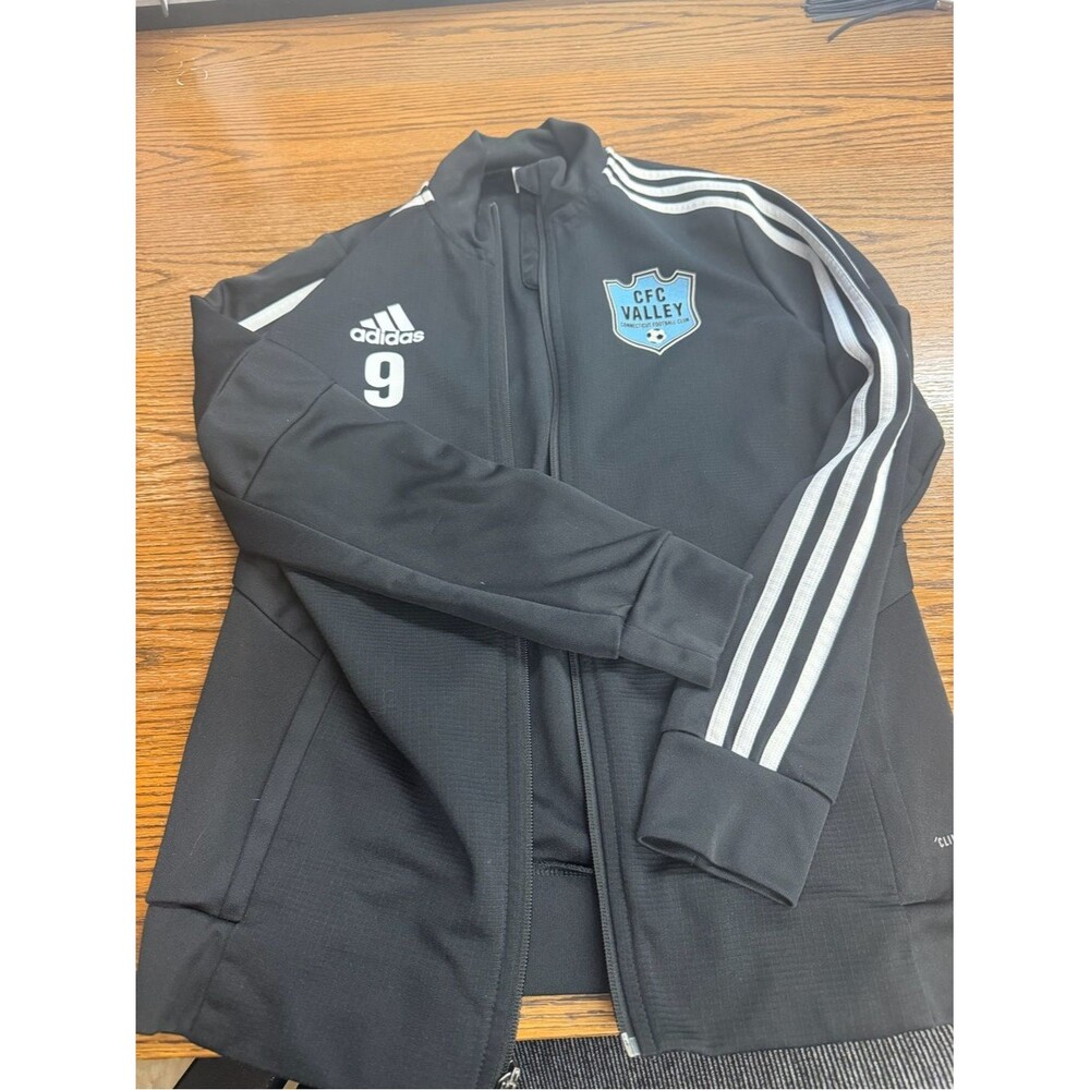 adidas Black Youth Zip-Up Jacket with Subtle Logo